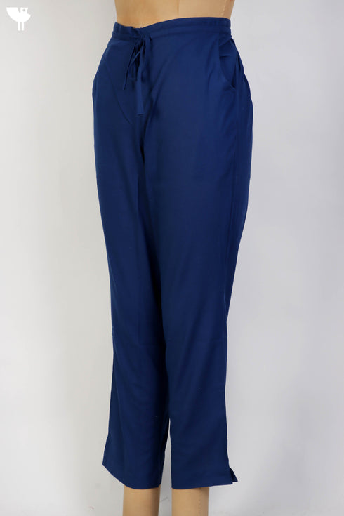 Cambric Cotton Pants In Indigo Blue